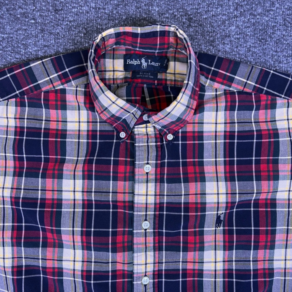 VTG Ralph Lauren Shirt Mens Large Plaid Blake Preppy Casual Button Down Tartan - Picture 7 of 15